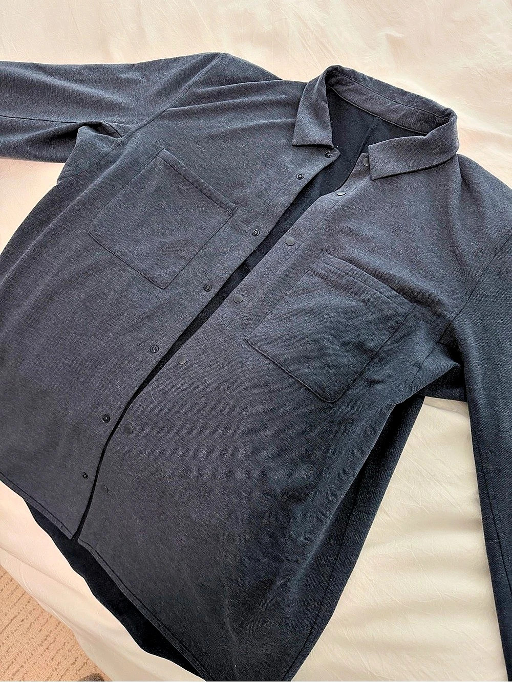 Lululemon Men's Black Long Sleeve Button-Up Shirt